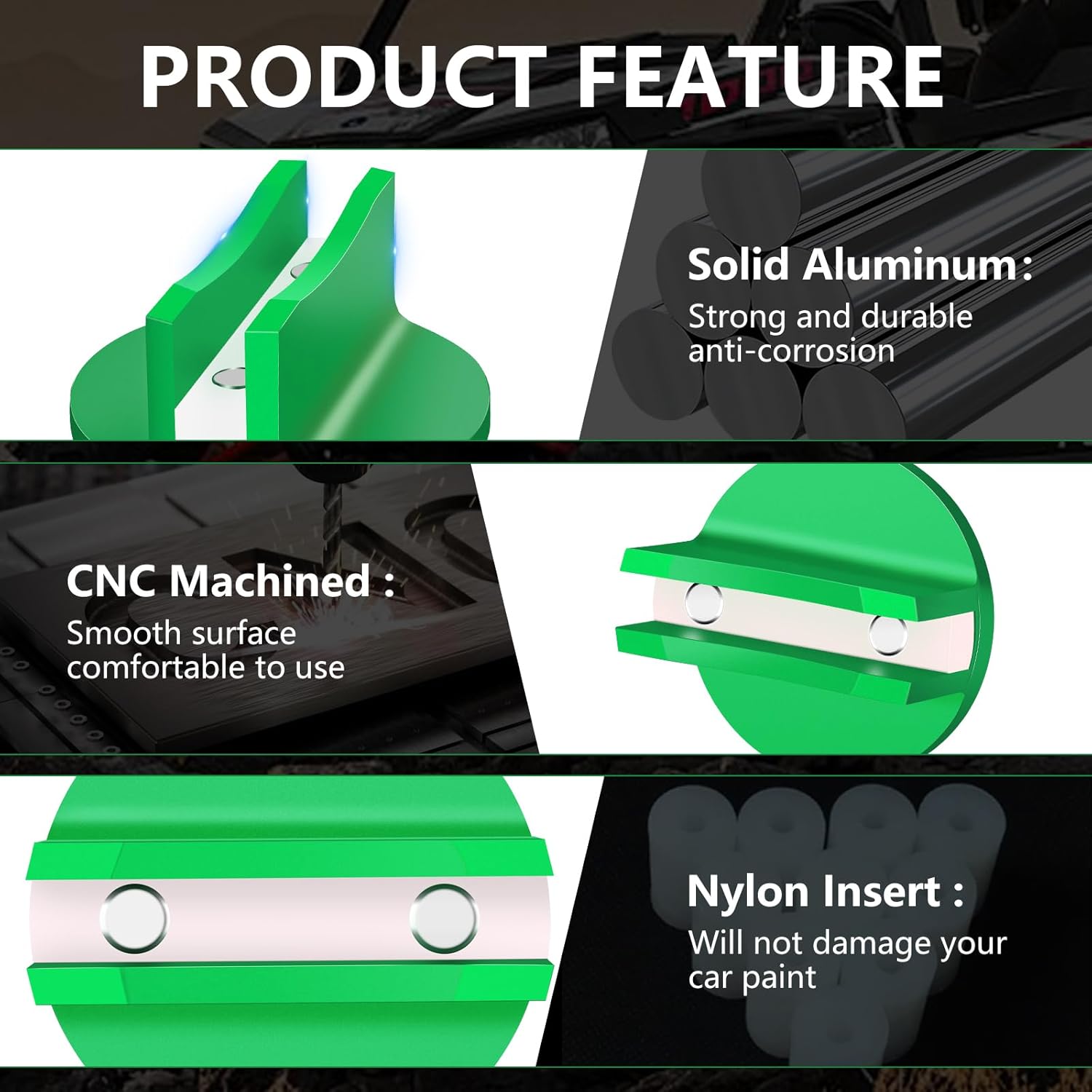 Thumbnail 2 de Chelhead Green Magnetic Frame Rail Floor Jack Pad – universal magnetic jack pad for pinch welds