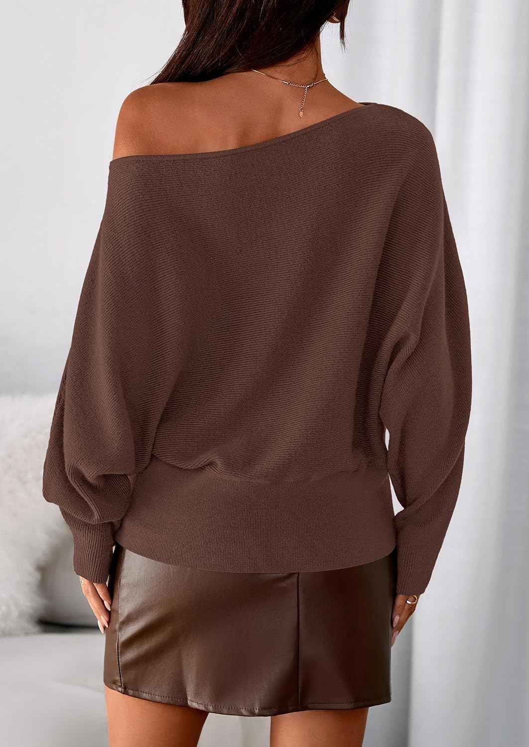 Thumbnail 3 de PRETTYGARDEN Women Off The Shoulder Sweater — off-shoulder ribbed knit pullover for fall and winter