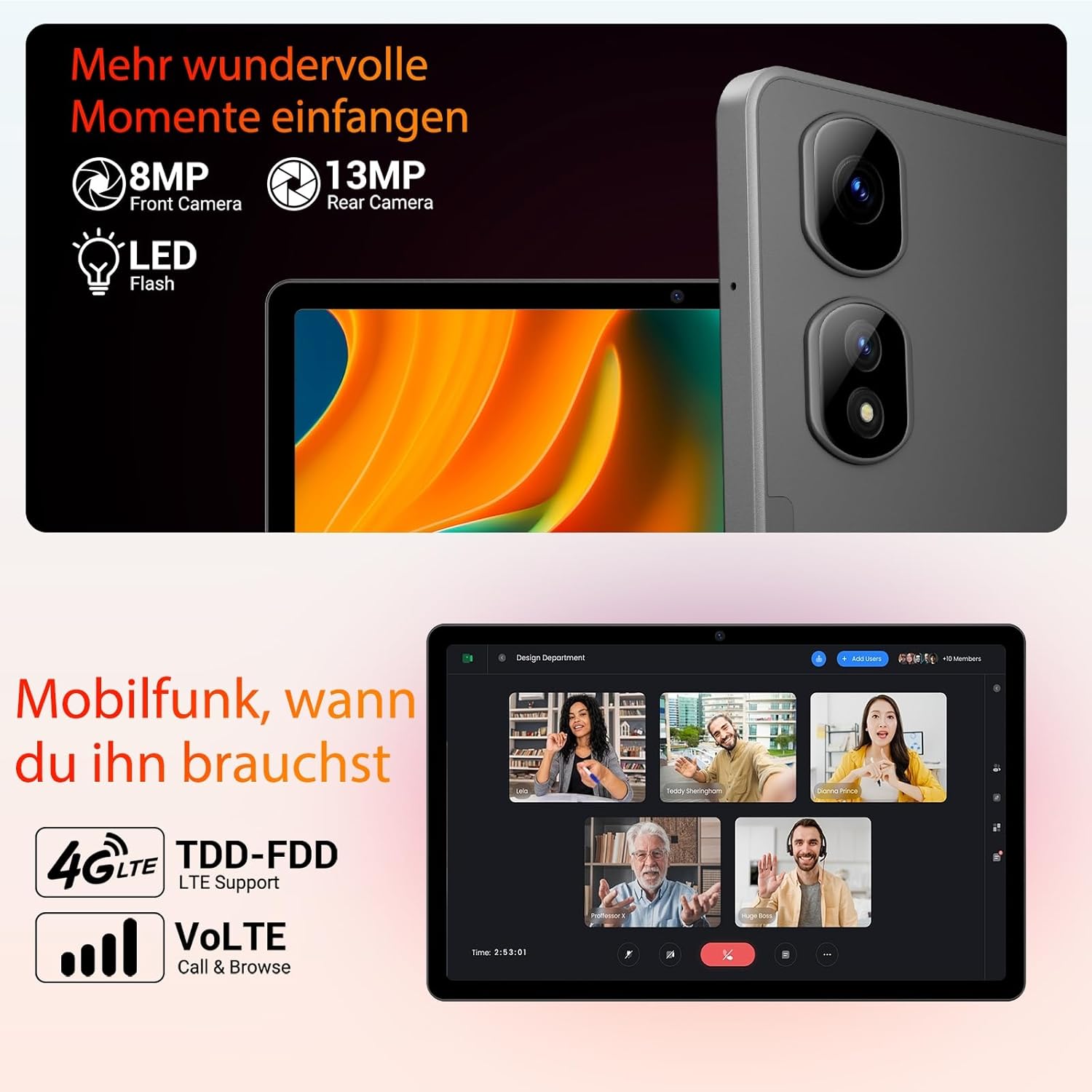 Thumbnail 4 de MAXLEGEN Tablet 11 Zoll 2K FHD mit 36GB RAM + 512GB ROM (1TB per microSD), 4G LTE Dual SIM + 5G WLAN, Android 15