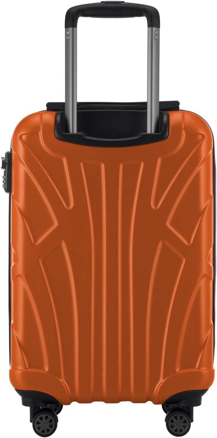 Detalle de SUITLINE Valigia cabina 55 cm in ABS opaco arancione, 4 doppie ruote, TSA