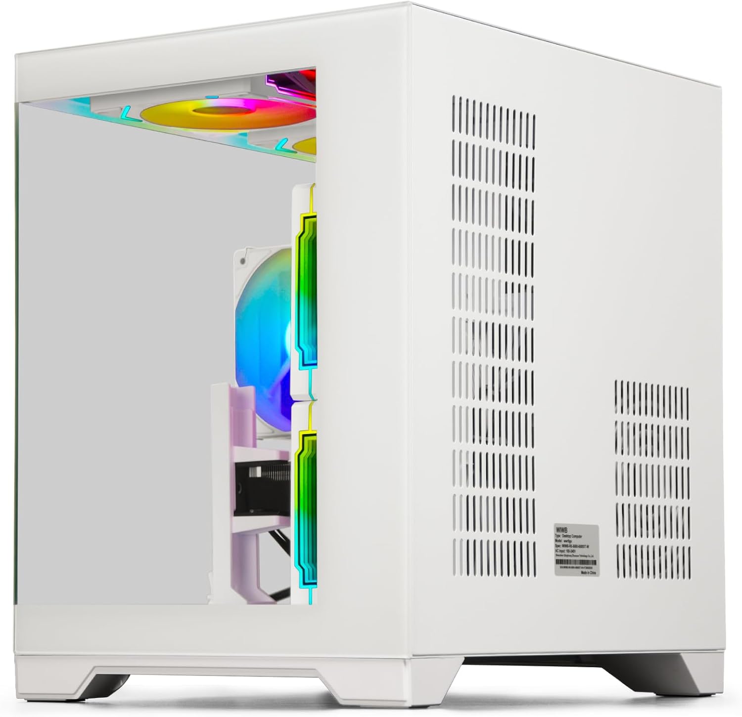 Detalle de WIWB Gaming PC Desktop with Ryzen 5 5500, RX 6500 XT 4GB, 16GB RAM, 512GB NVMe