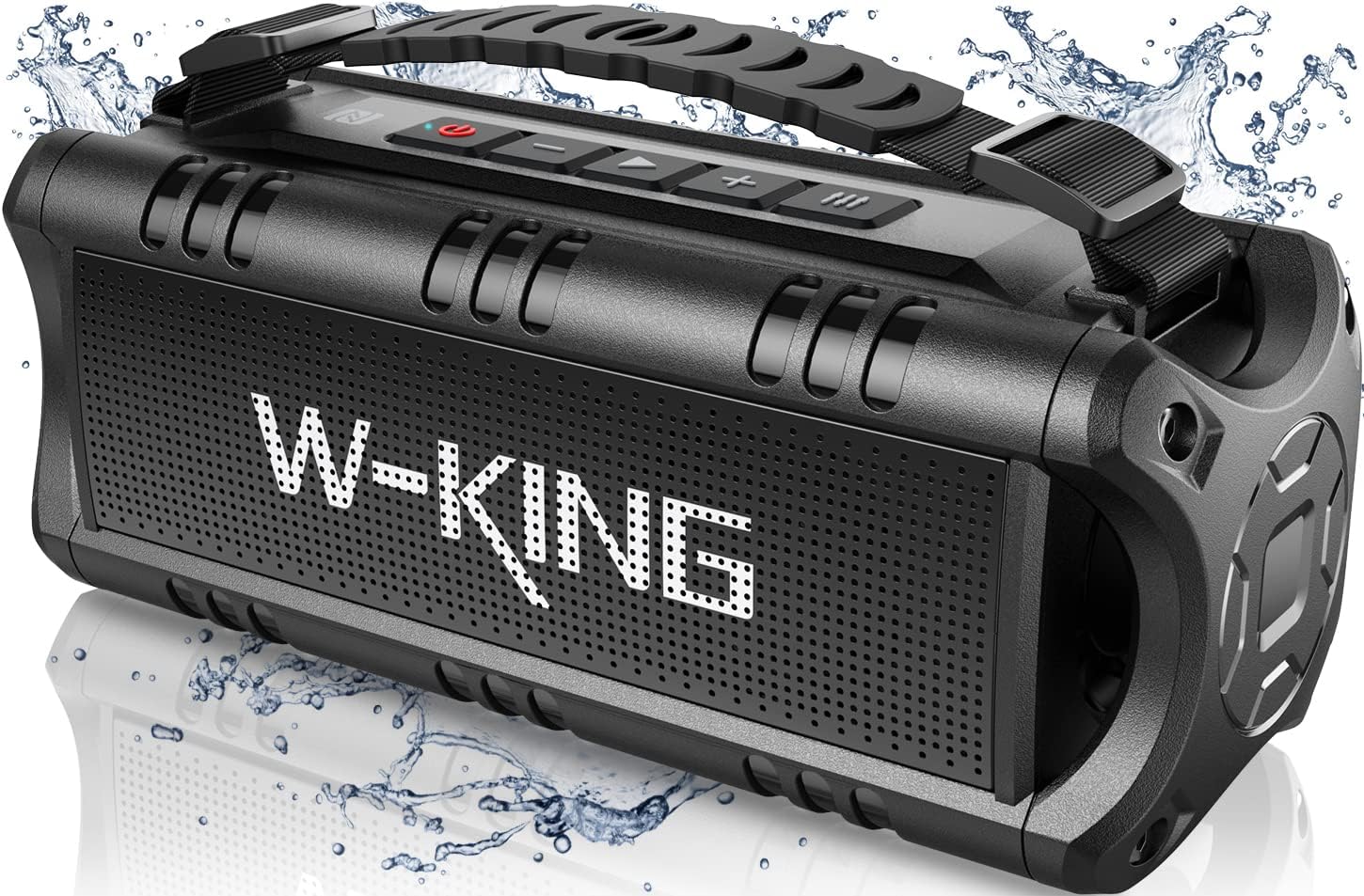 Detalle de W-KING altoparlante Bluetooth portatile 30 W con batteria fino a 24 ore, IPX6 e supporto scheda TF/USB