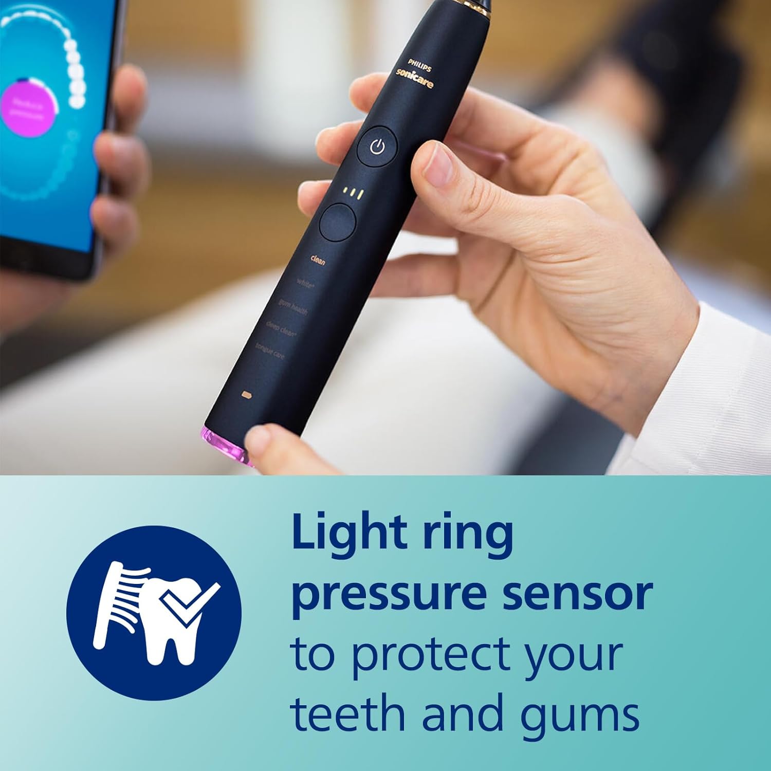 Thumbnail 3 de Philips Sonicare DiamondClean Smart 9700 (HX9957/71) electric toothbrush with app, pressure sensor, and 5 modes