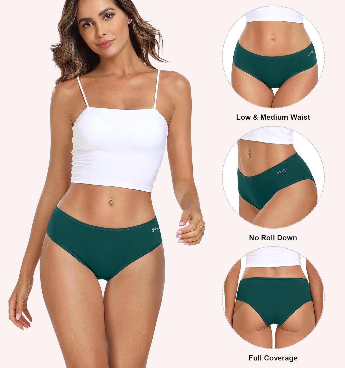 Detalle de coskefy Hipster Cotton Briefs 6 Pack