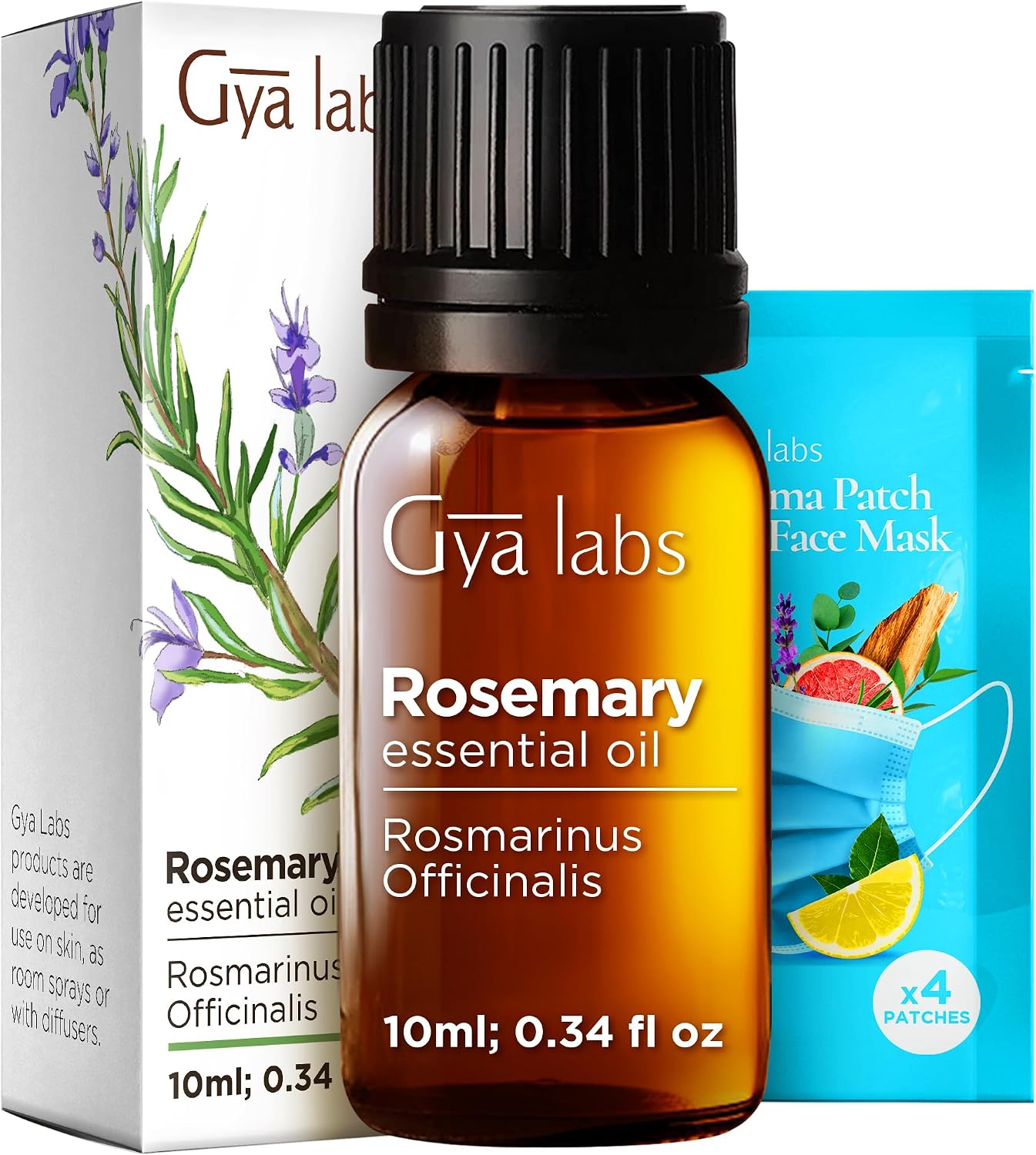 Detalle de Gya Labs Rosemary Essential Oil 0.34 Fl Oz: Hair, Skin, Diffuser & DIY Scent