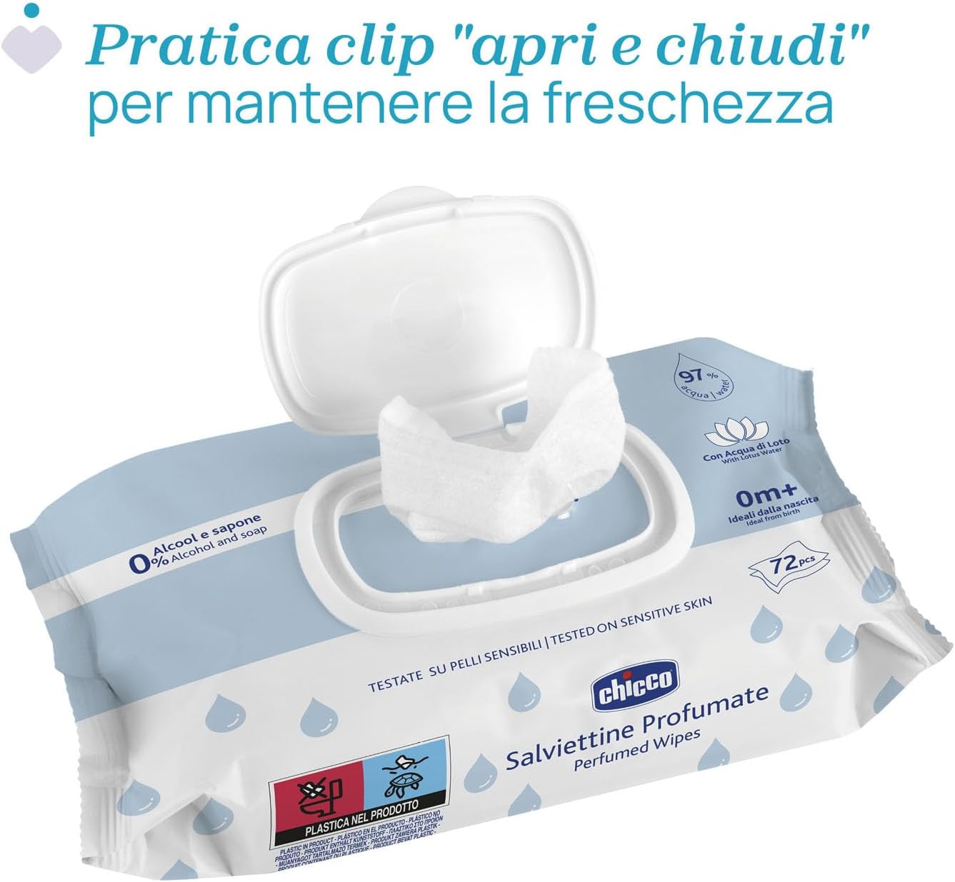Thumbnail 2 de Chicco Salviette multiuso per neonati senza alcool, confezione multipla da 864 salviette (12×72)