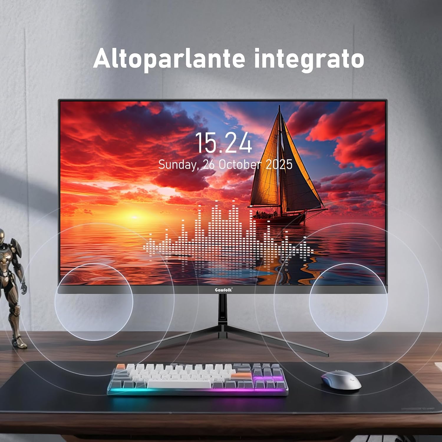 Detalle 2 de Gawfolk Monitor IPS 27 pollici 2K QHD