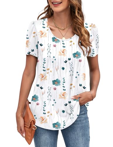 Detalle de MOLERANI Ladies Tops Round Neck Loose Casual Pleated T Shirt – XL