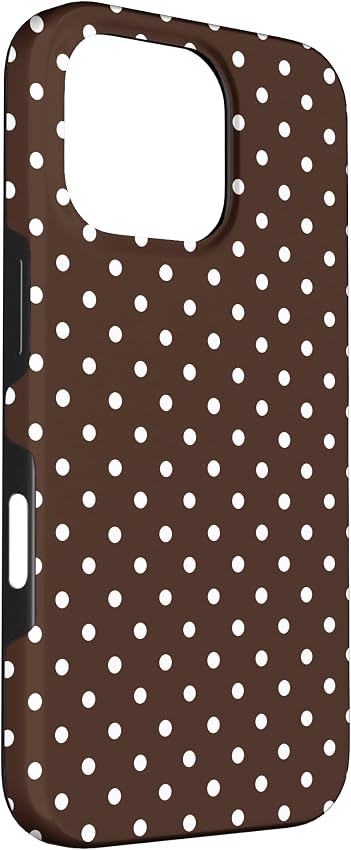 Detalle de Motif à pois marron blanc pour iPhone 16 Pro