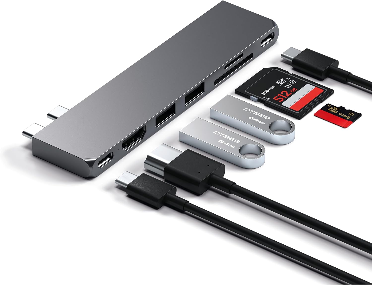 Thumbnail 6 de Satechi 7 in 1 USB4 Pro Slim Hub USB-C grigio siderale (fino a 6K/60Hz, HDMI 4K/60Hz, PD 100W) per MacBook Air e Pro