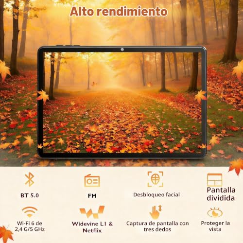 Detalle de UBDXBD Tablet 10” Android 15 con funda, 18 GB RAM y 128 GB (ampliable) – rendimiento y comodidad