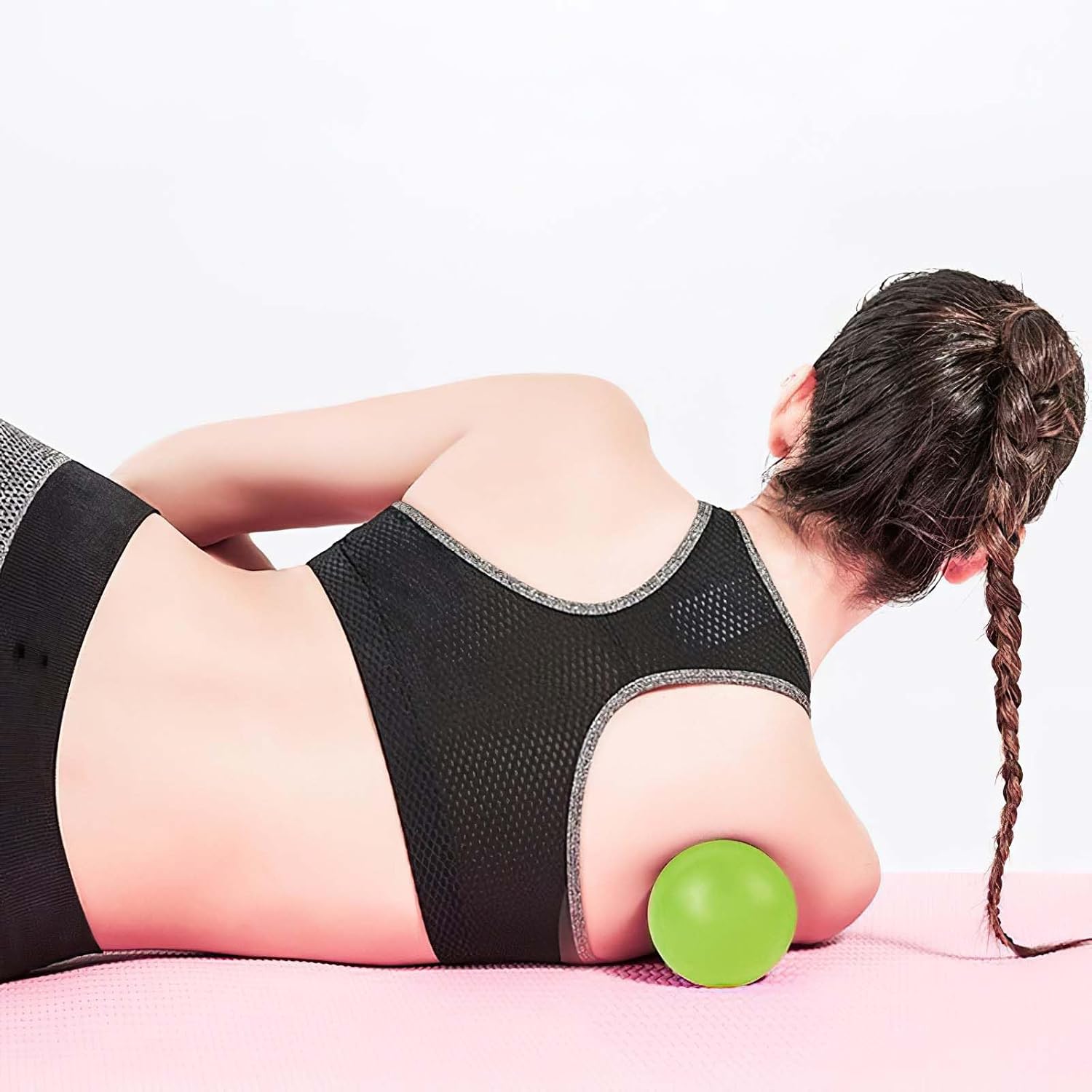 Detalle de WOVTE Massage Lacrosse Ball for Myofascial Release – 2.5x2.5 cm (Green)