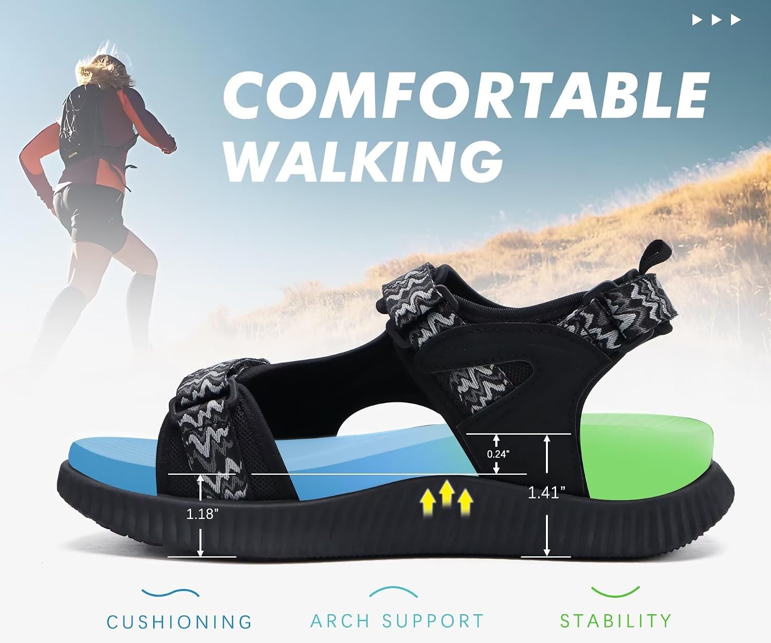 Thumbnail 6 de KuaiLu Women’s Orthopedic Walking Sandals for Plantar Fasciitis Relief
