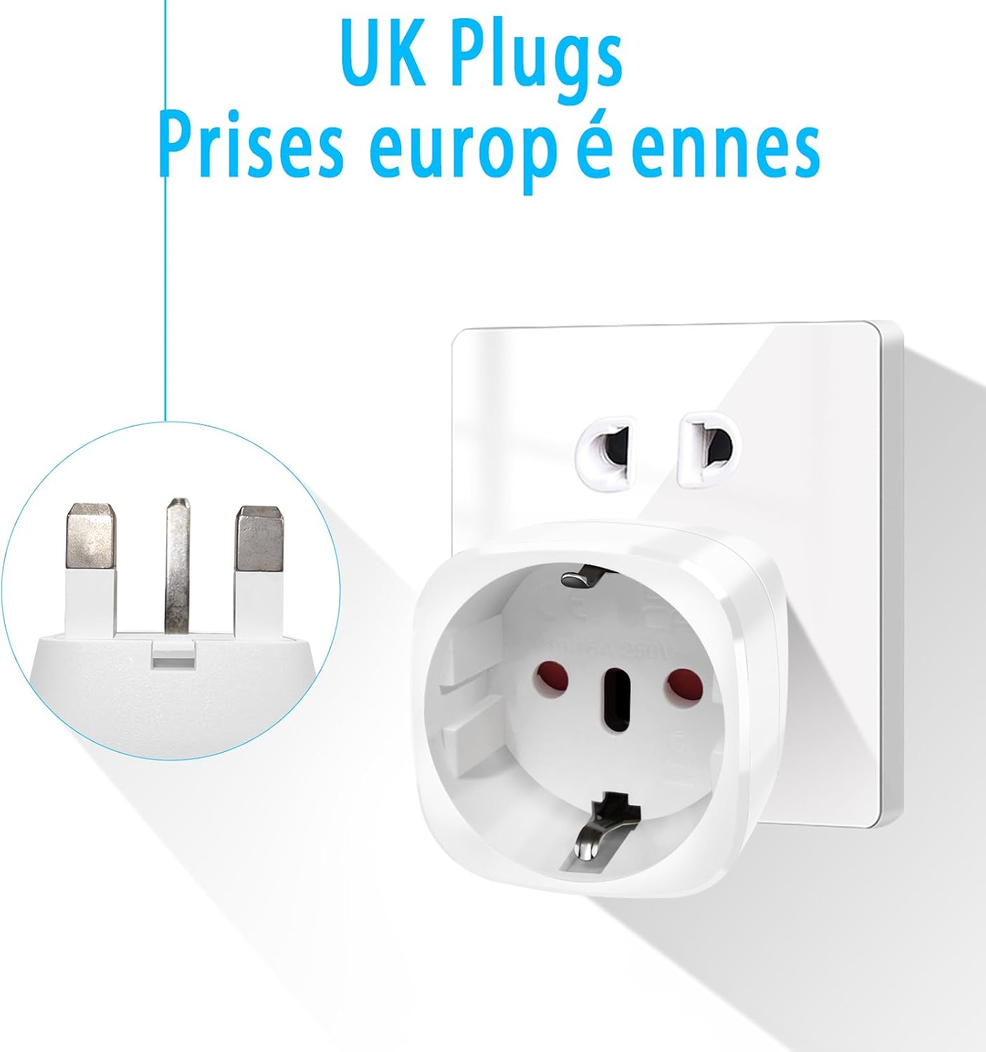 Thumbnail 1 de Adaptateur de Voyage Europe vers Type G – 2 pièces, vutizal