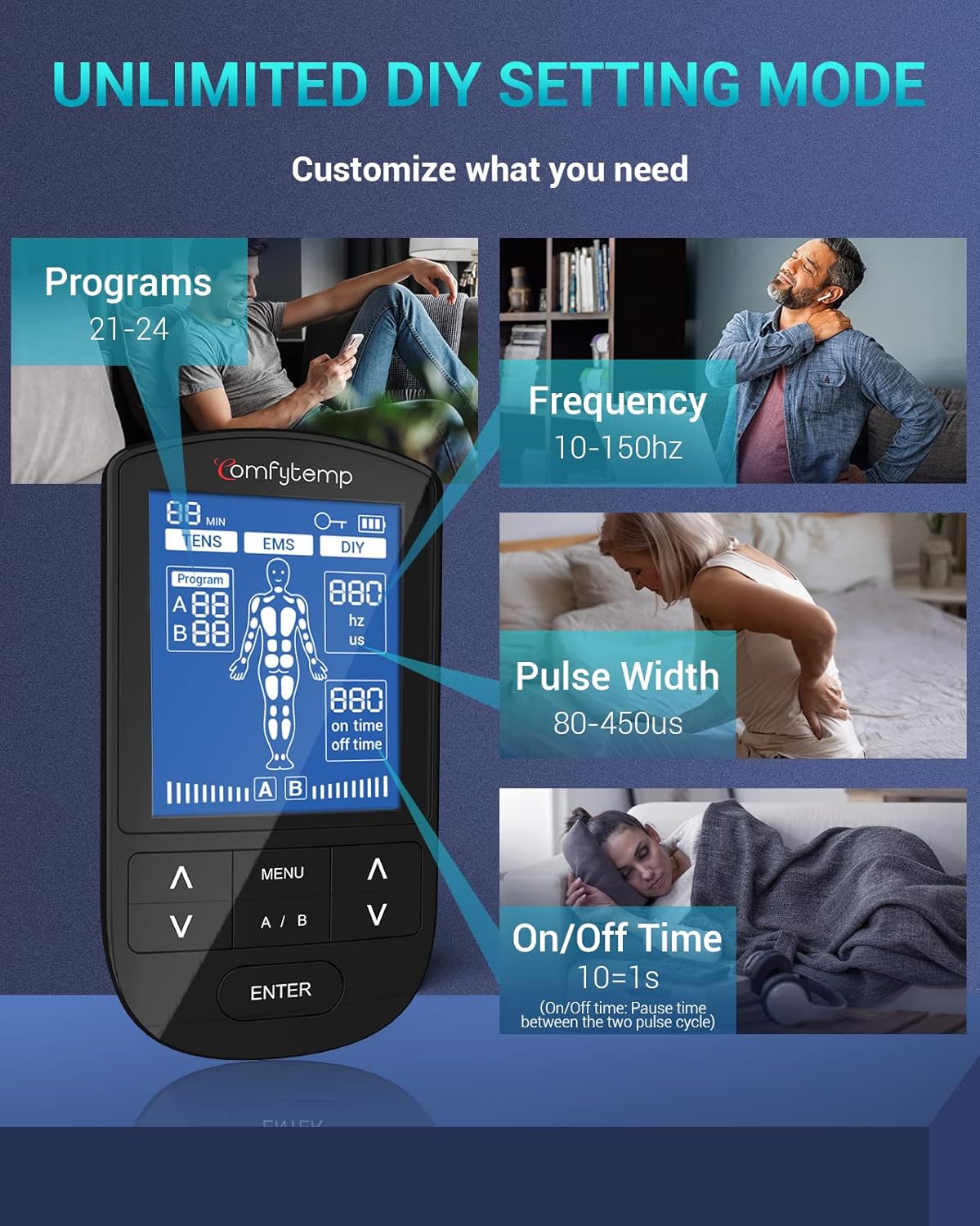 Detalle de Comfytemp Dual Channel TENS Machine for Muscle Stimulation