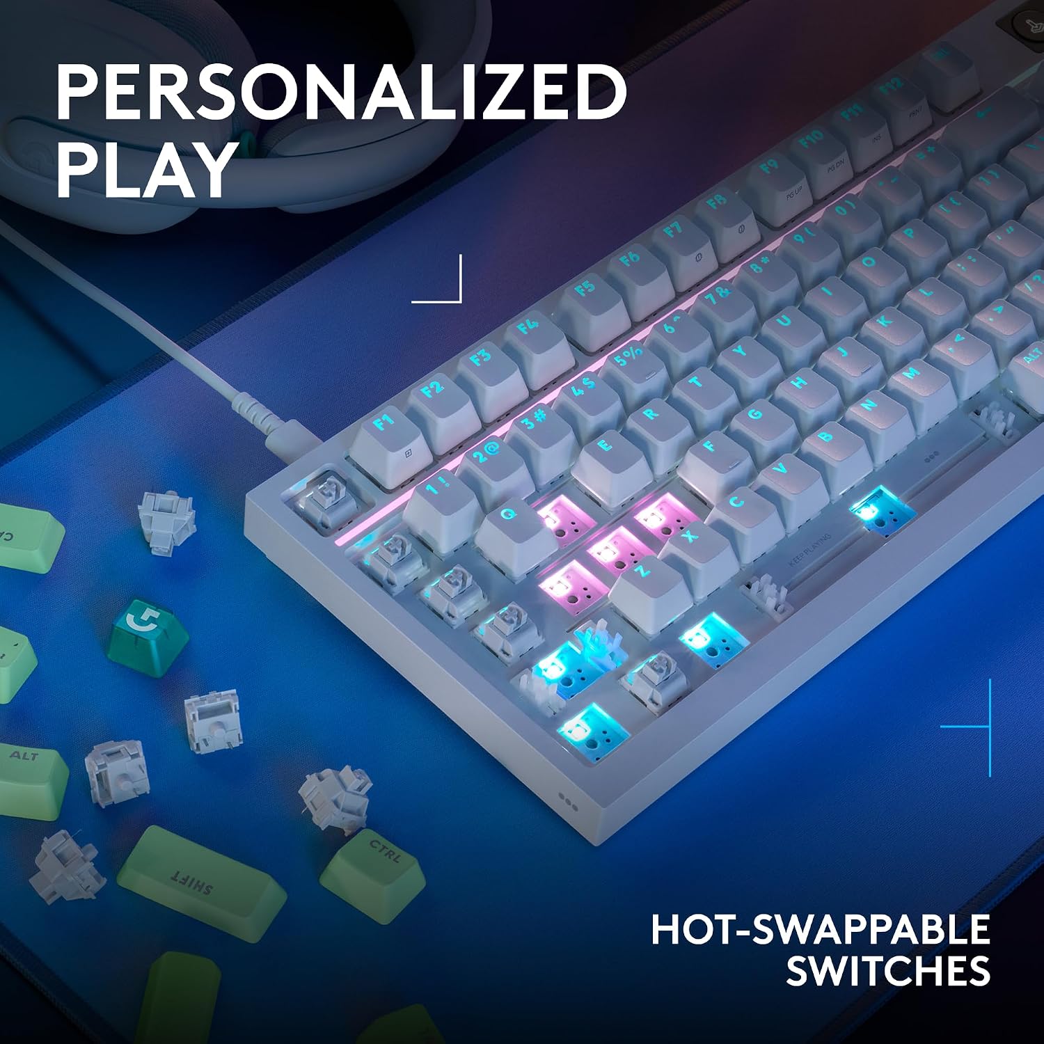Detalle 2 de Logitech G316 X 98 Tactile Mechanical Gaming Keyboard, White, Hot-Swappable