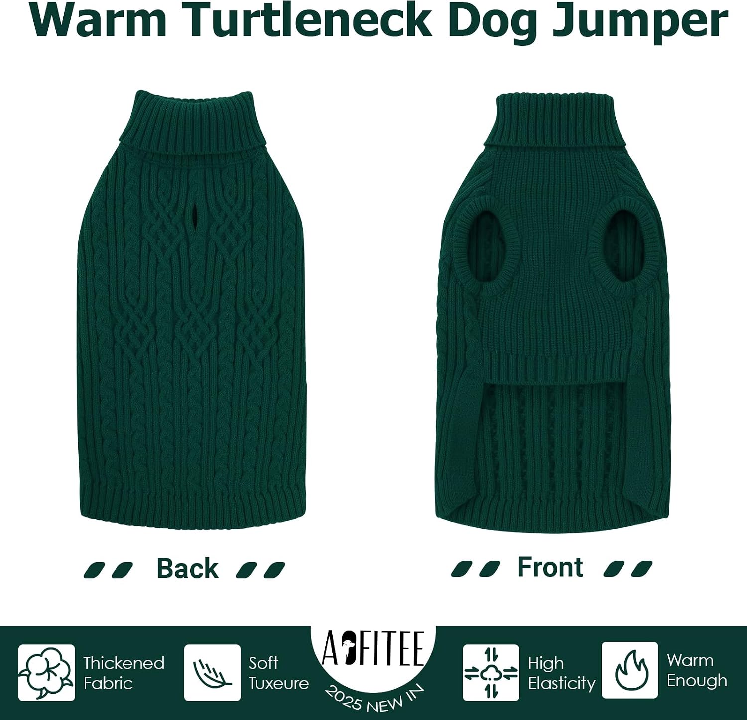 Thumbnail 1 de AOFITEE Small Dog Jumper S, turtleneck, harness hole