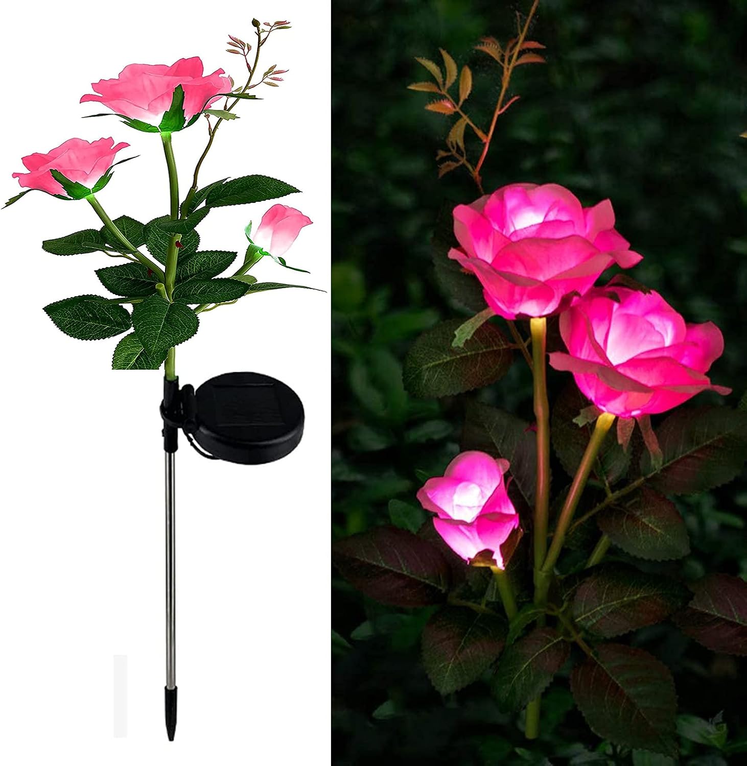 Detalle 2 de XVZ Solarleuchten Garten Rosa 2er Set