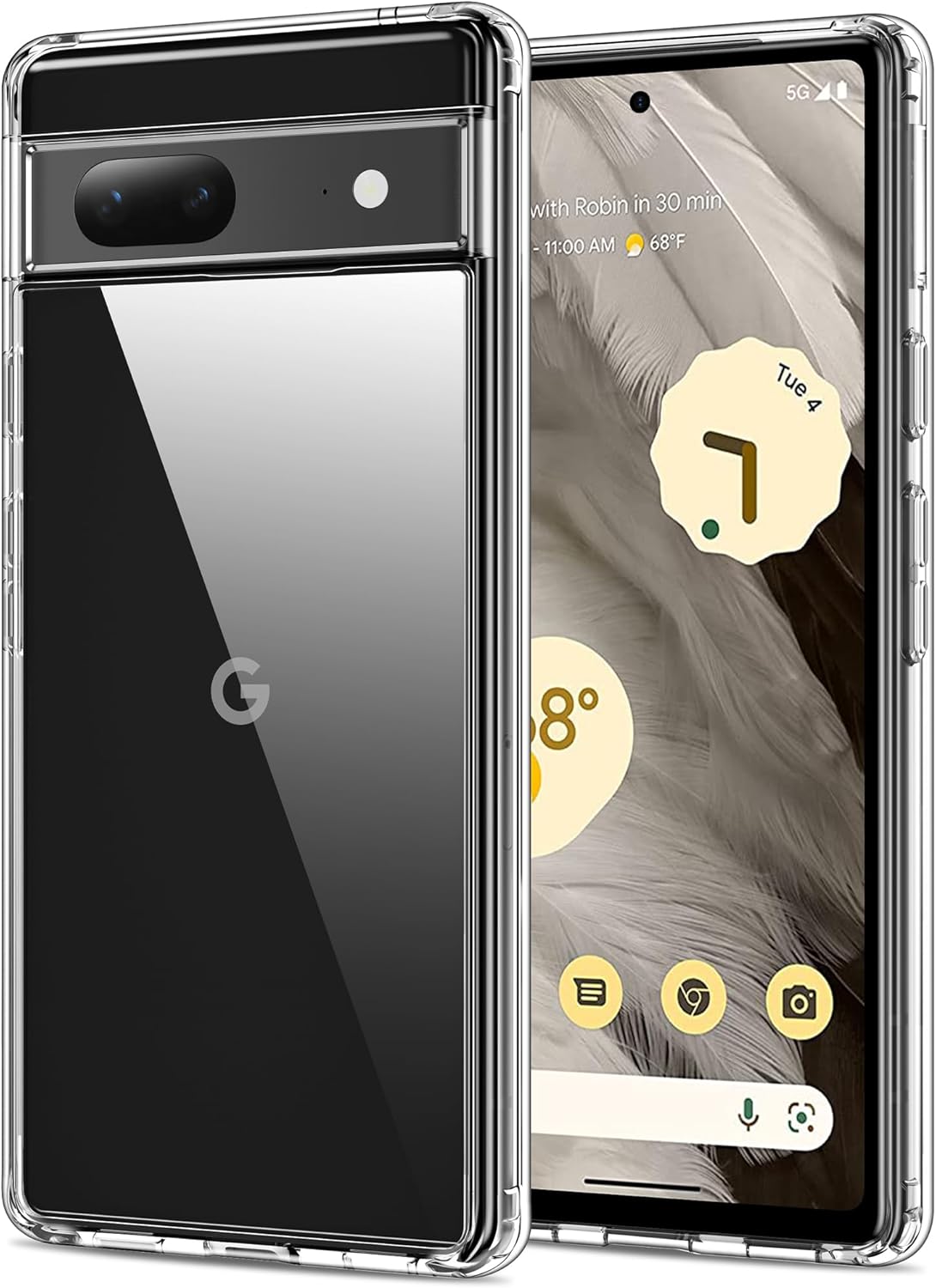 Detalle de HOOMIL Crystal Clear Hülle für Google Pixel 7 – Transparente Schutzhülle mit Anti-Gelb Technologie
