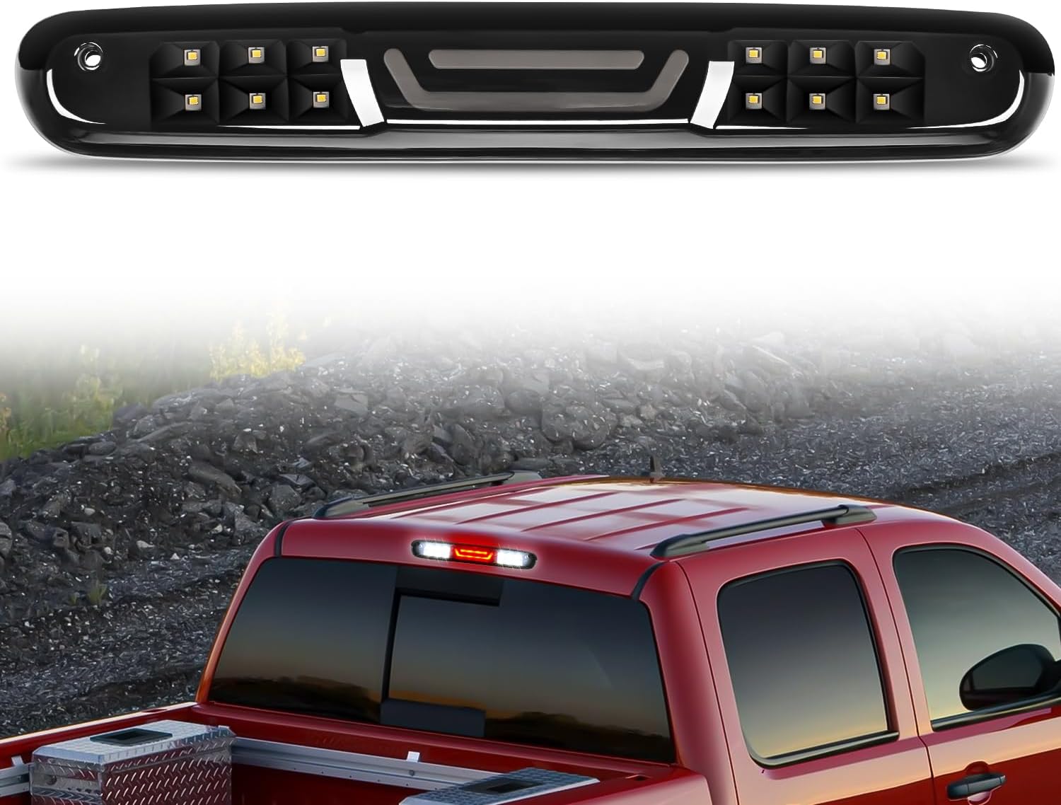 Detalle de Nilight LED Third Brake Light (High Mount 3rd Stop) for 2007-2013 Chevy Silverado & GMC Sierra Cargo-Lit Models
