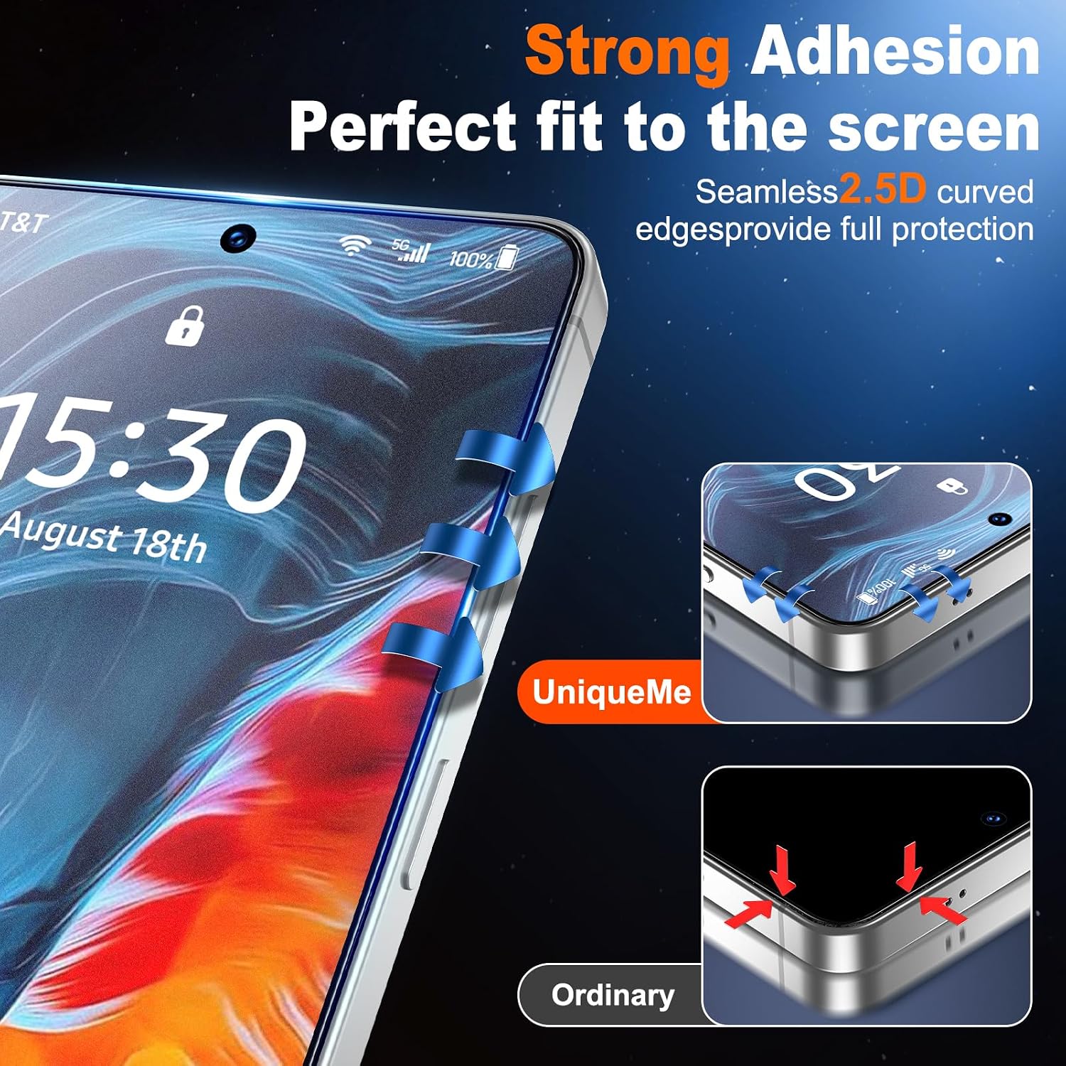 Detalle 2 de UniqueMe Matte Screen Protector for Galaxy S25 Ultra, 2-Pack, Anti-Glare Glass