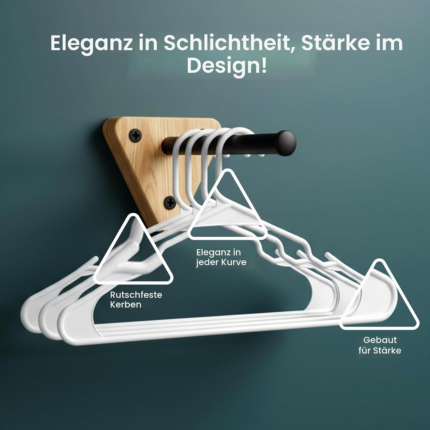 Detalle 2 de Utopia Home Kleiderbügel platzsparend – 50er Set, ultraschlank, rutschfest und hygienisch weiß