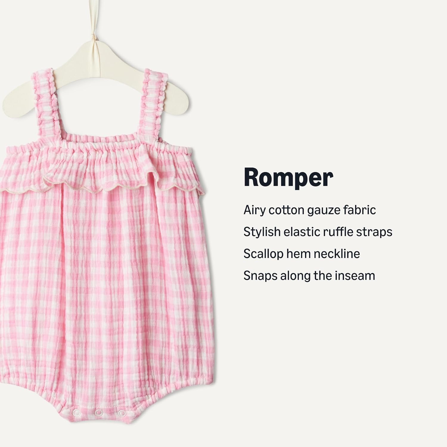 Detalle 2 de Amazon Essentials x Sofia Grainge Baby Girls' Cotton Gauze Sleeveless Romper