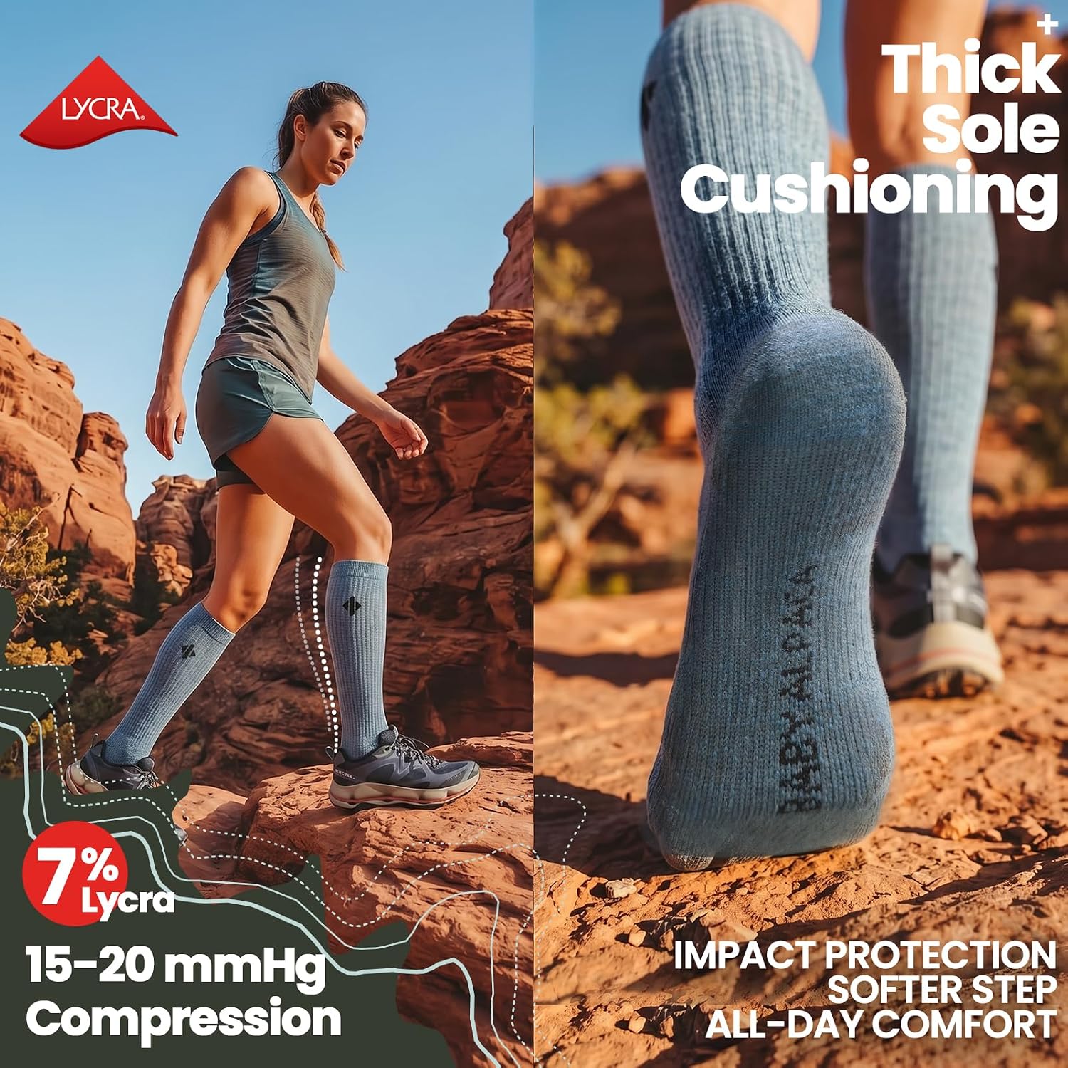 Thumbnail 3 de Heat equation Alpaca Compression Socks, 15–20 mmHg Knee-High Graduated Support