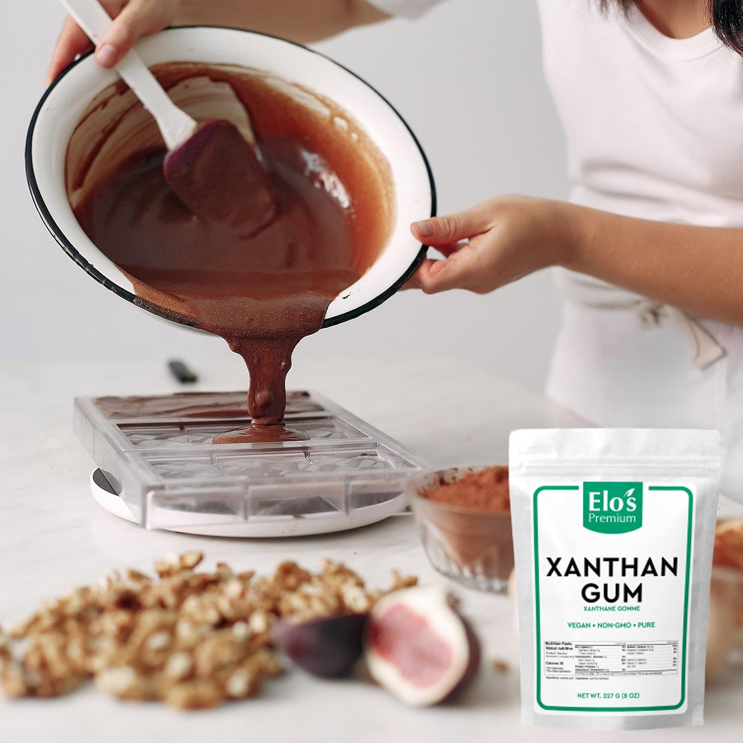 Detalle de Elo's Premium Xanthan Gum, 227 g, Food-Grade Thickener for Baking and Sauces