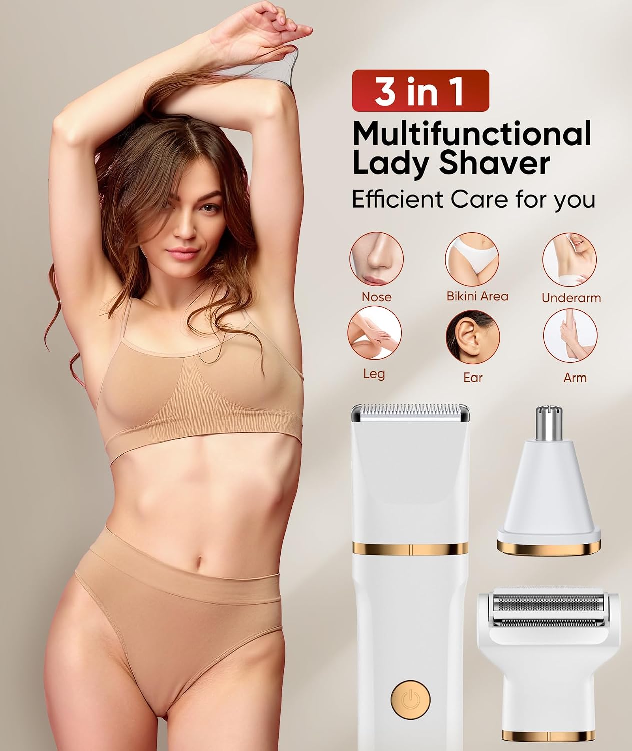 Thumbnail 2 de Lady Shavers for Women 3-in-1: 3 Head Bikini Trimmer, Nose Trimmer & Electric Foil Shaver