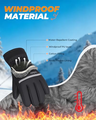 Thumbnail 4 de GoSkala Gants Hiver pour Enfants, gants sport tactiles imperméables ⚙