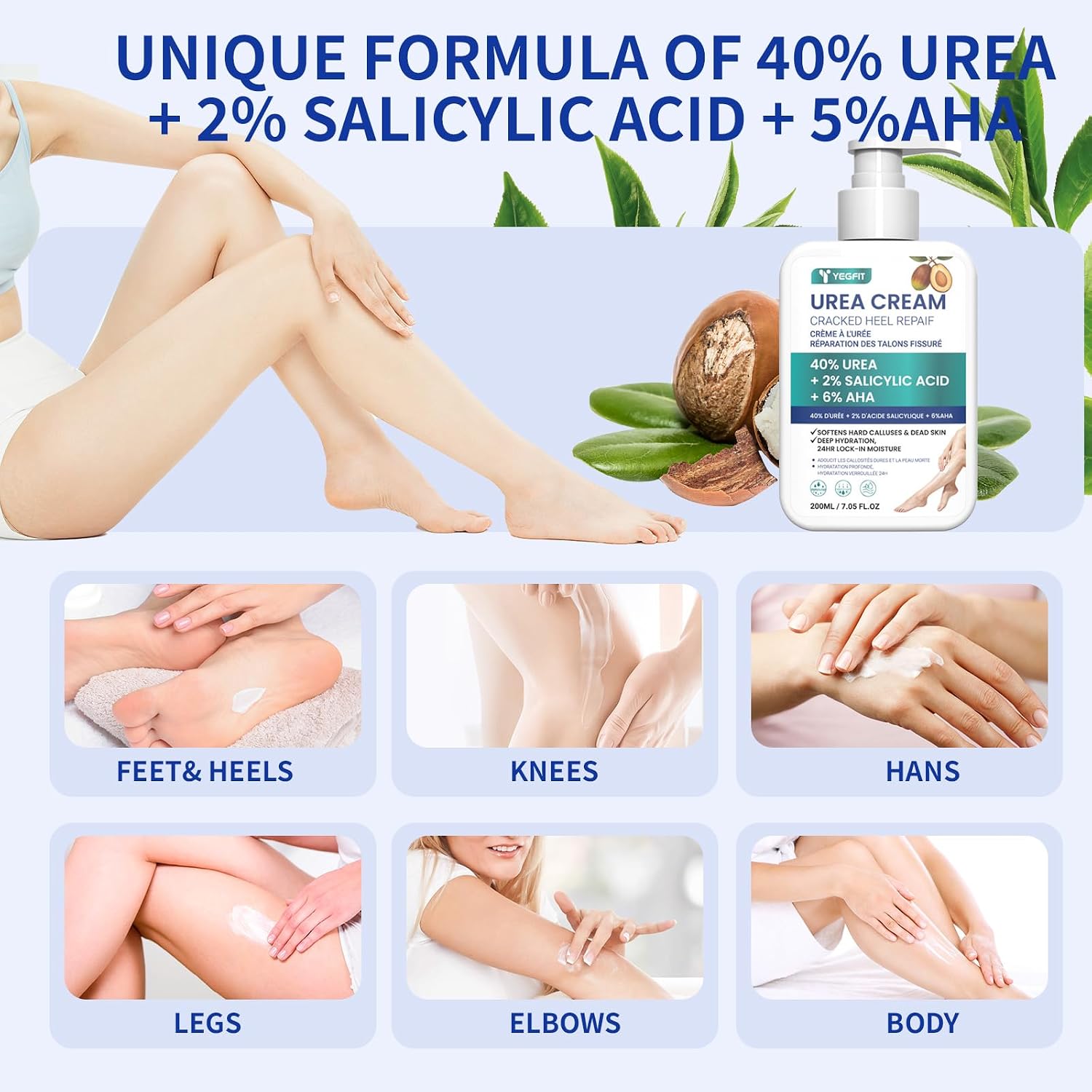 Detalle de Yegfit Urea Foot Cream, 200 mL