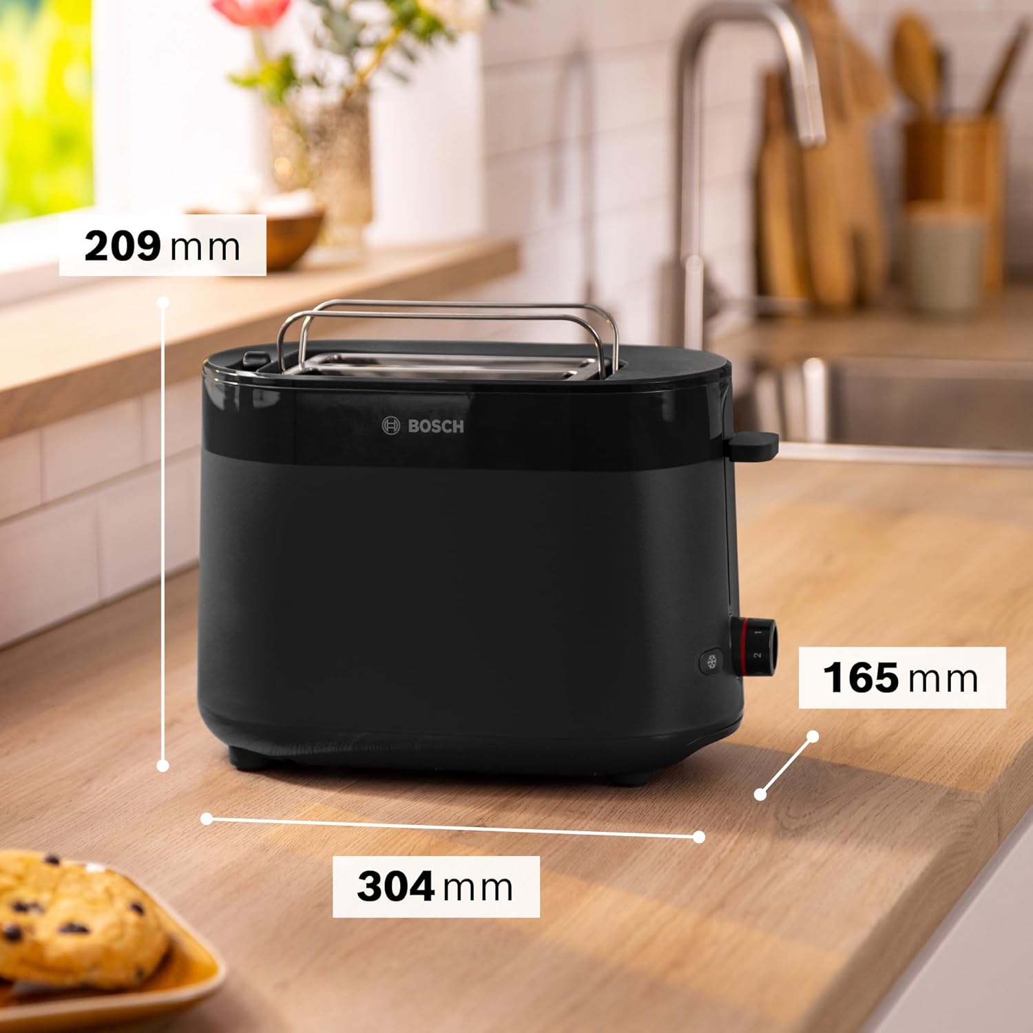 Thumbnail 2 de Bosch MyMoment Delight TAT2M123GB – Compact 2-Slice Toaster with Bun Warmer