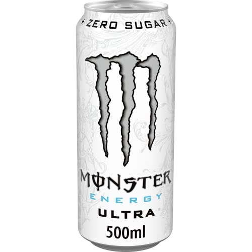 Detalle de Monster Energy Ultra White – 24 lattine da 500 ml: energy drink zero zuccheri dal gusto agrumi