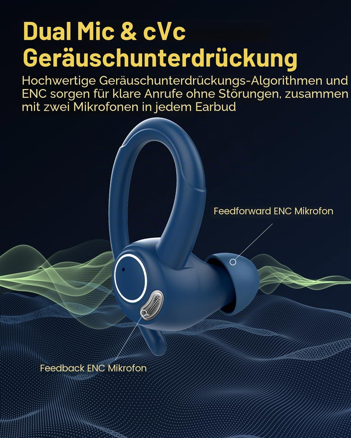 Detalle 2 de Bluetooth Kopfhörer Sport In-Ear 40 Std Spielzeit