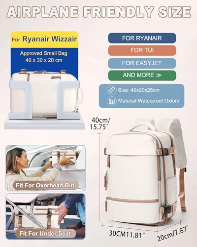 Thumbnail 3 de SZLX Mochila de viaje cabina 40x30x20 (Ryanair/Wizz Air/Vueling) con apertura 180° y compartimento para portátil