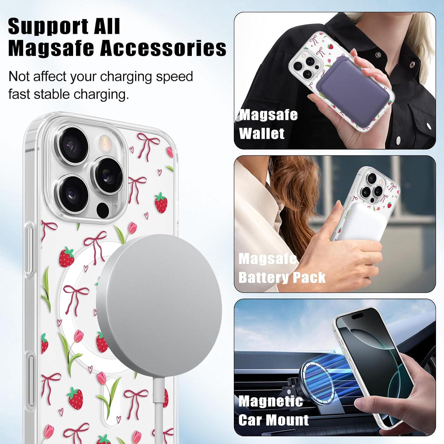 Detalle 2 de Newseego Clear Magnetic Case for iPhone 16 Pro Max