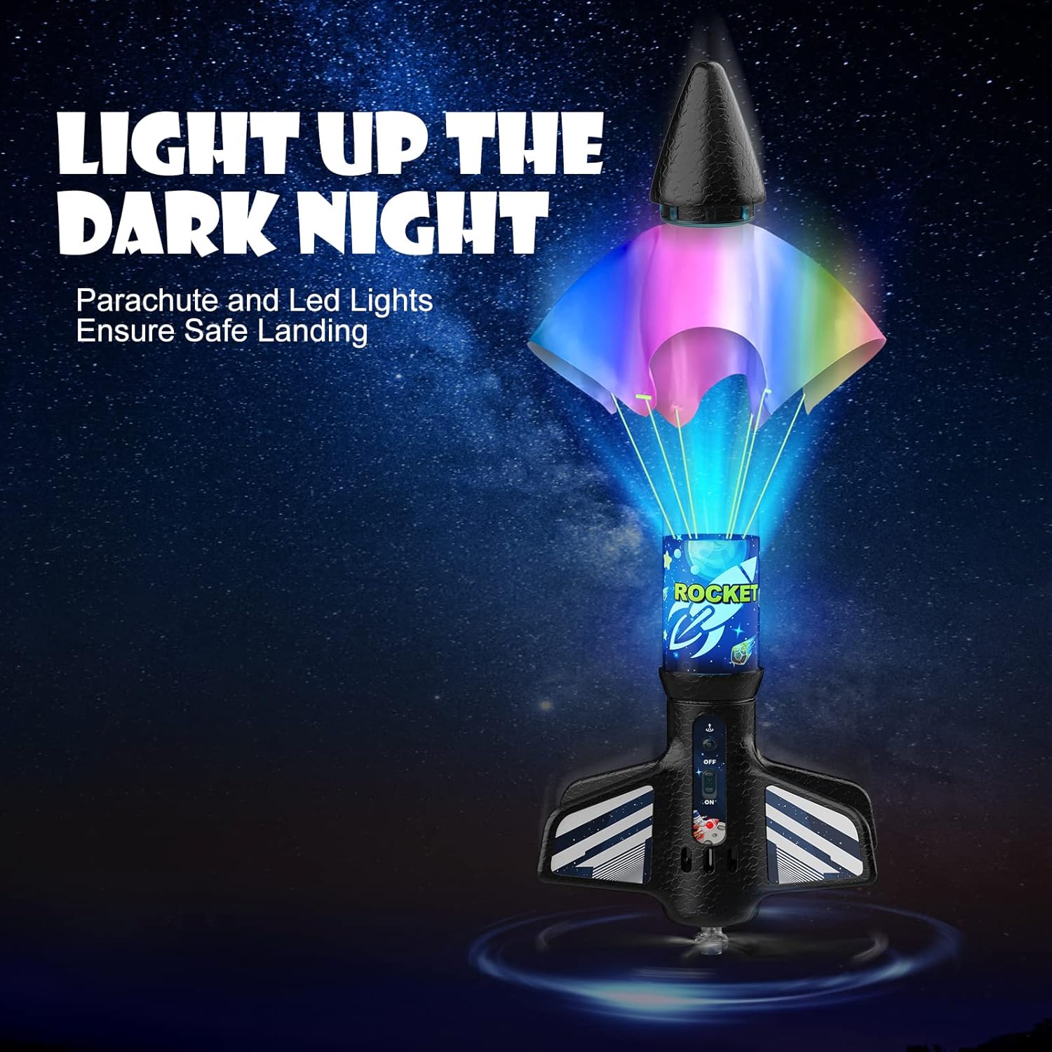 Thumbnail 1 de Mafbeanl Kids Rocket Launcher (Self-Launching Motorized Air Rocket Toy) with LED Night Launch & Parachute Landing