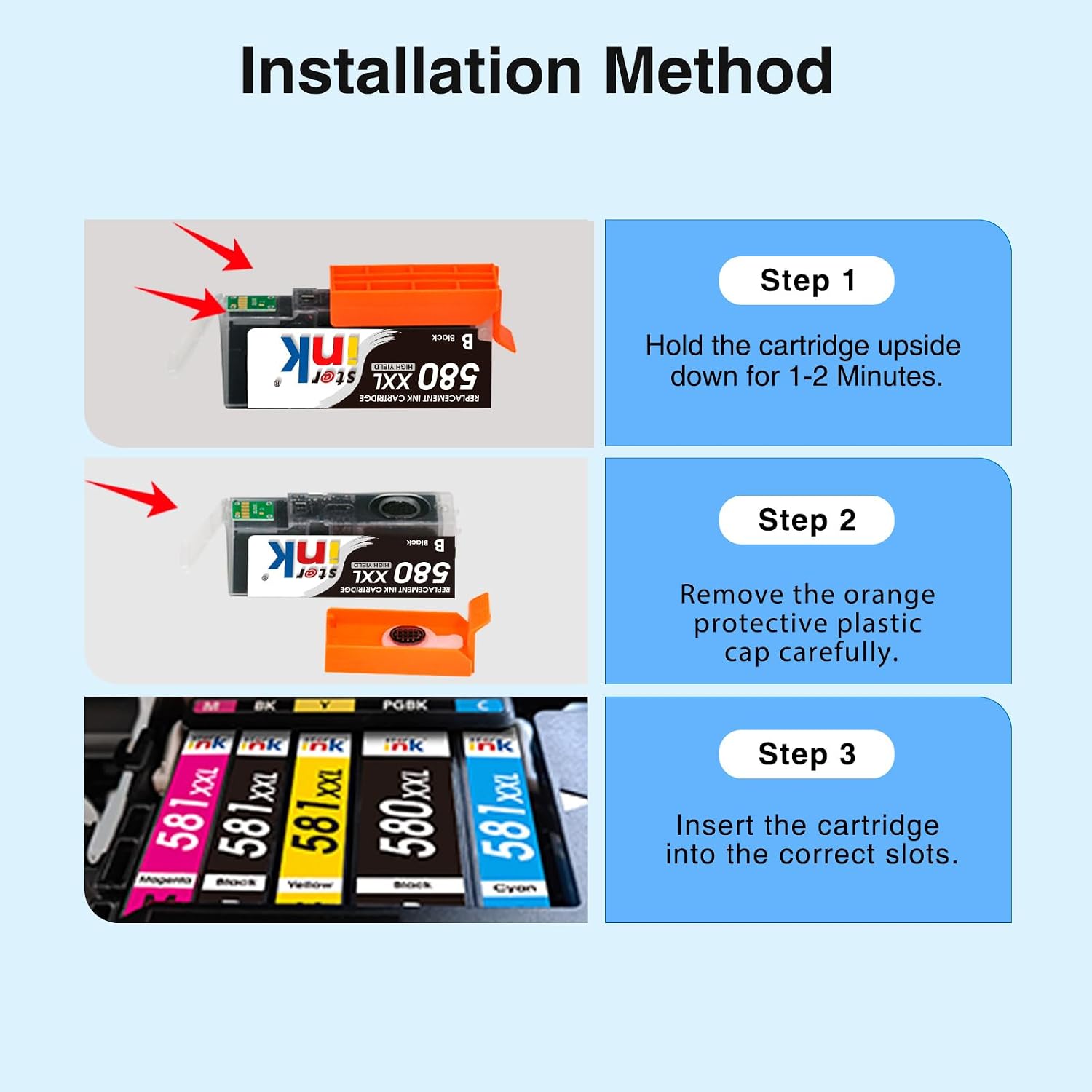 Detalle 2 de Starink 580XXL & CLI-581XXL Compatible Ink Cartridges (5 Pack) for Canon 580/581