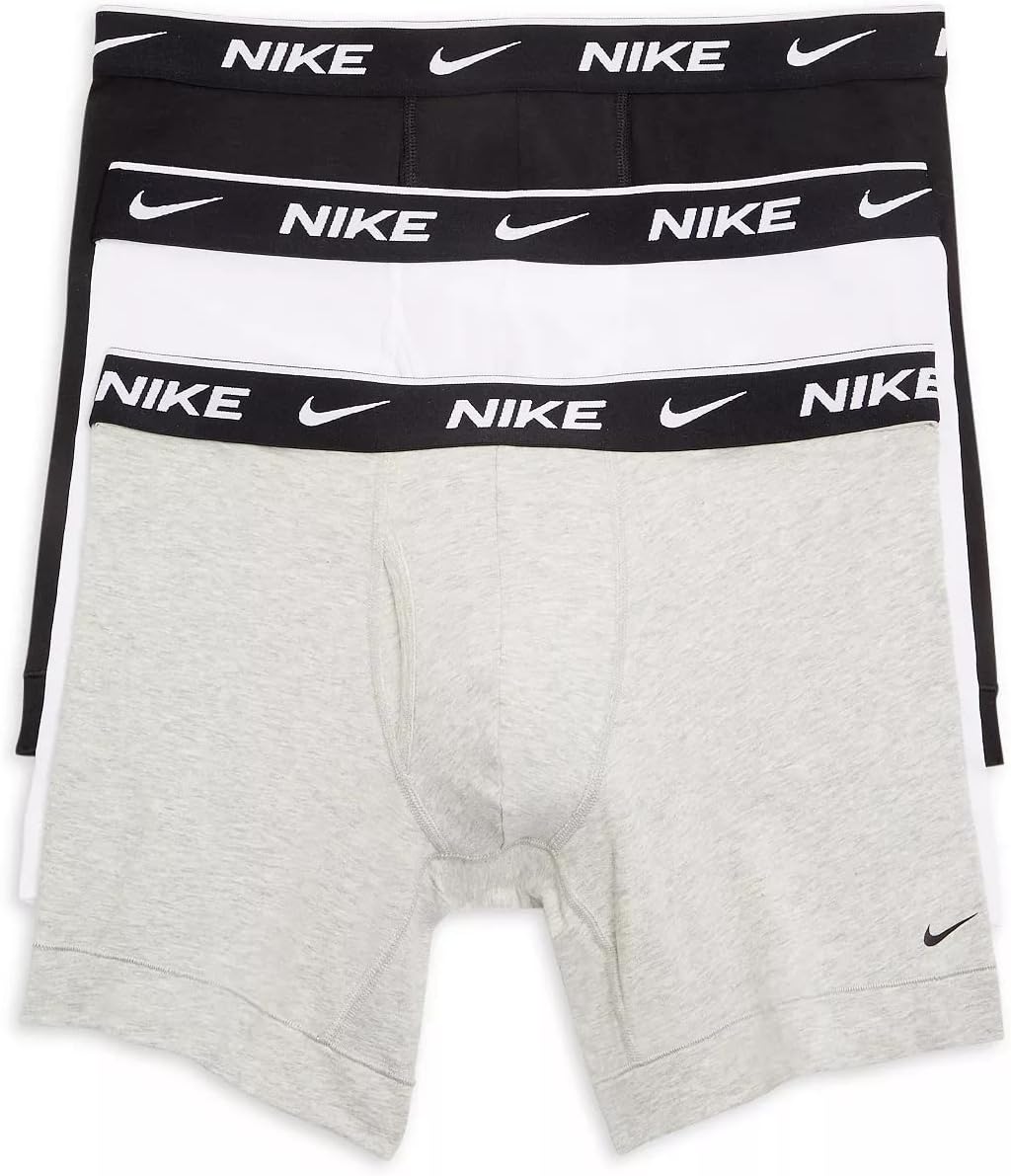 Detalle de Nike Underwear Hombre Essential Boxer Briefs Pack de 3 – Ajuste ceñido, elástico y cómodo (XL) en Obsidian/Game Royal/Black
