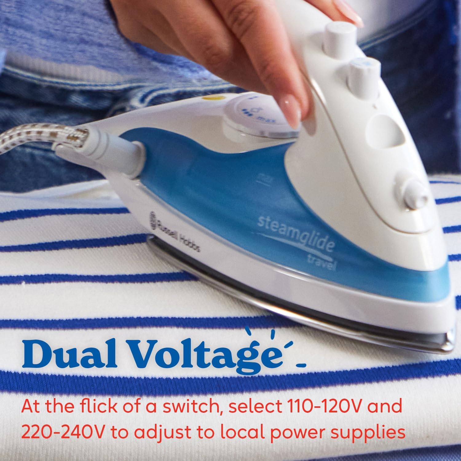 Detalle 2 de Russell Hobbs Dual Voltage Steam Glide Travel Iron (22470) with 80ml Tank