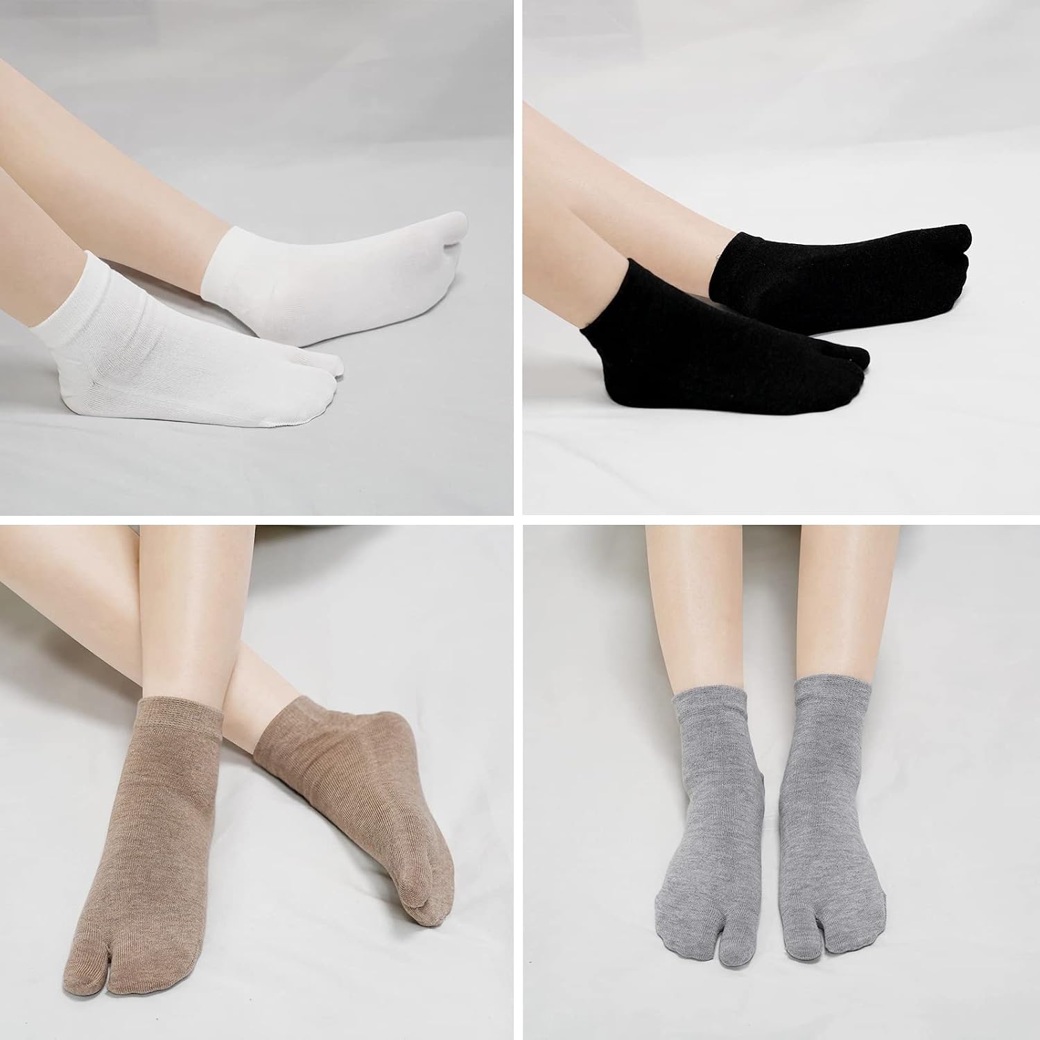 Detalle 2 de PUTUO Chaussettes Tabi Femme Japonaise 4 Paires