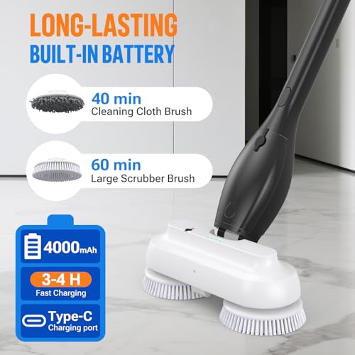 Thumbnail 3 de LifeBasis 2-in-1 Electric Spin Mop & Scrubber with 800ml Tank — Versatile Cleaning for All Floors