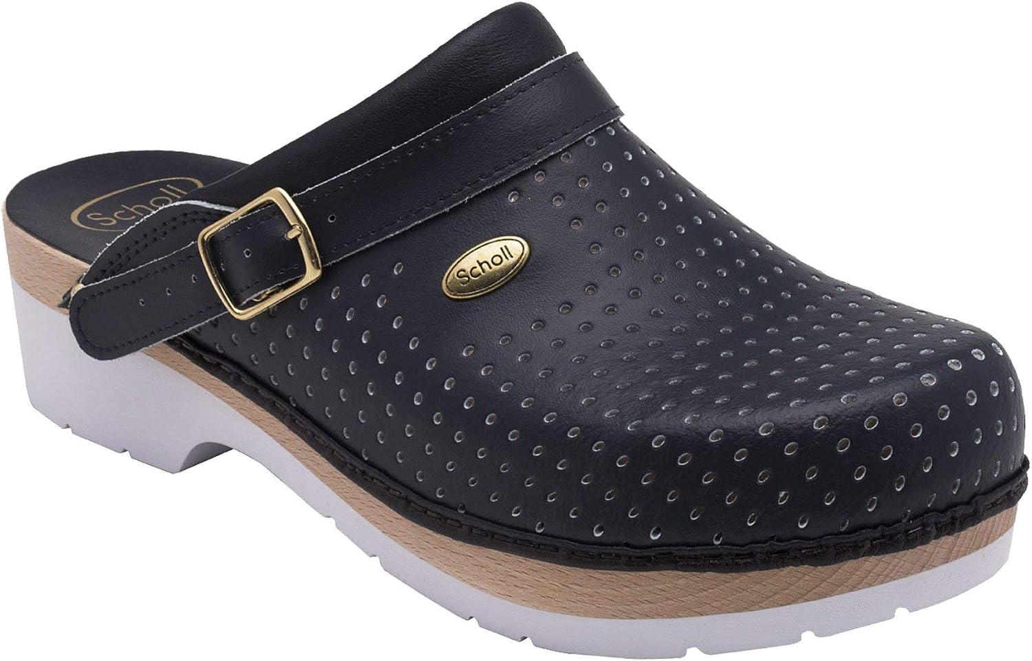 Detalle 2 de Scholl Clog Supercomfort Homme – Semelle en bois anatomique et dessus perforé