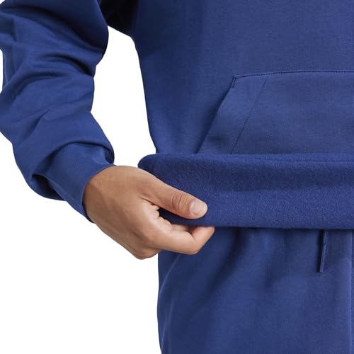 Detalle 1 de adidas Men's Essentials Feelcozy Fleece Hoodie, dark blue/white, size S