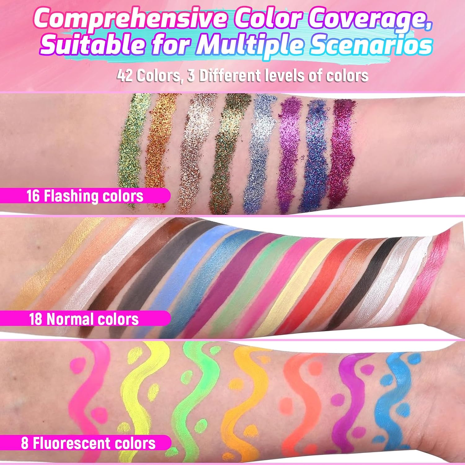 Thumbnail 4 de Kinderschminke Set 42 Farben mit 12 Pinseln