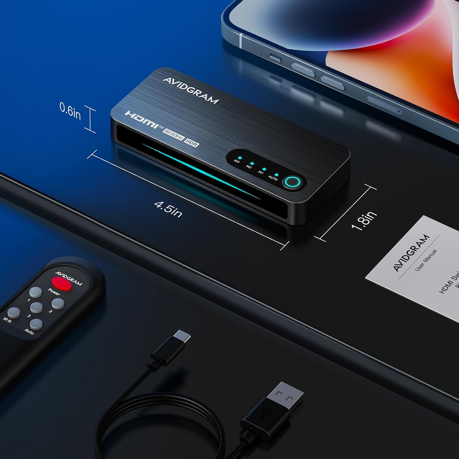 Thumbnail 6 de AVIDGRAM HDMI 2.1 Switch 3x1 – 8K, 48 Gbps