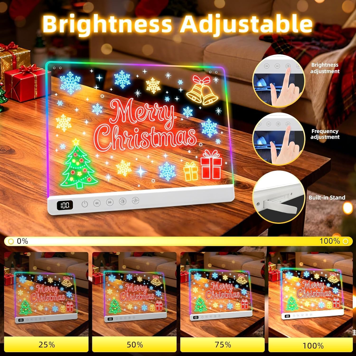 Thumbnail 5 de LED Drawing Board for Children with 13 Light Effects – 35×25cm Neon Light Up Tablet