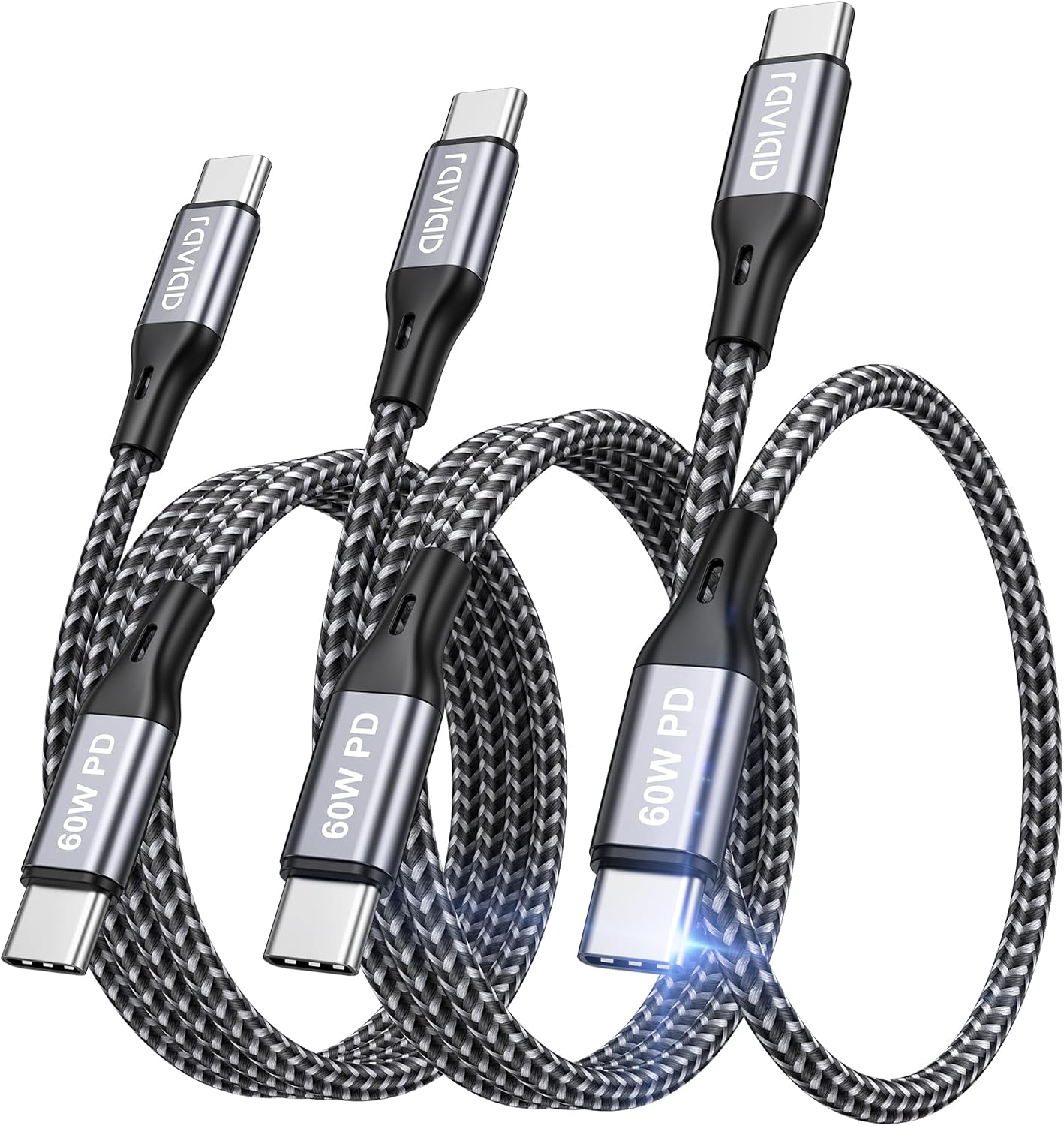 Detalle de RAVIAD Cavo USB-C 3 pezzi 0,3/1/2 m 60W per cellulari