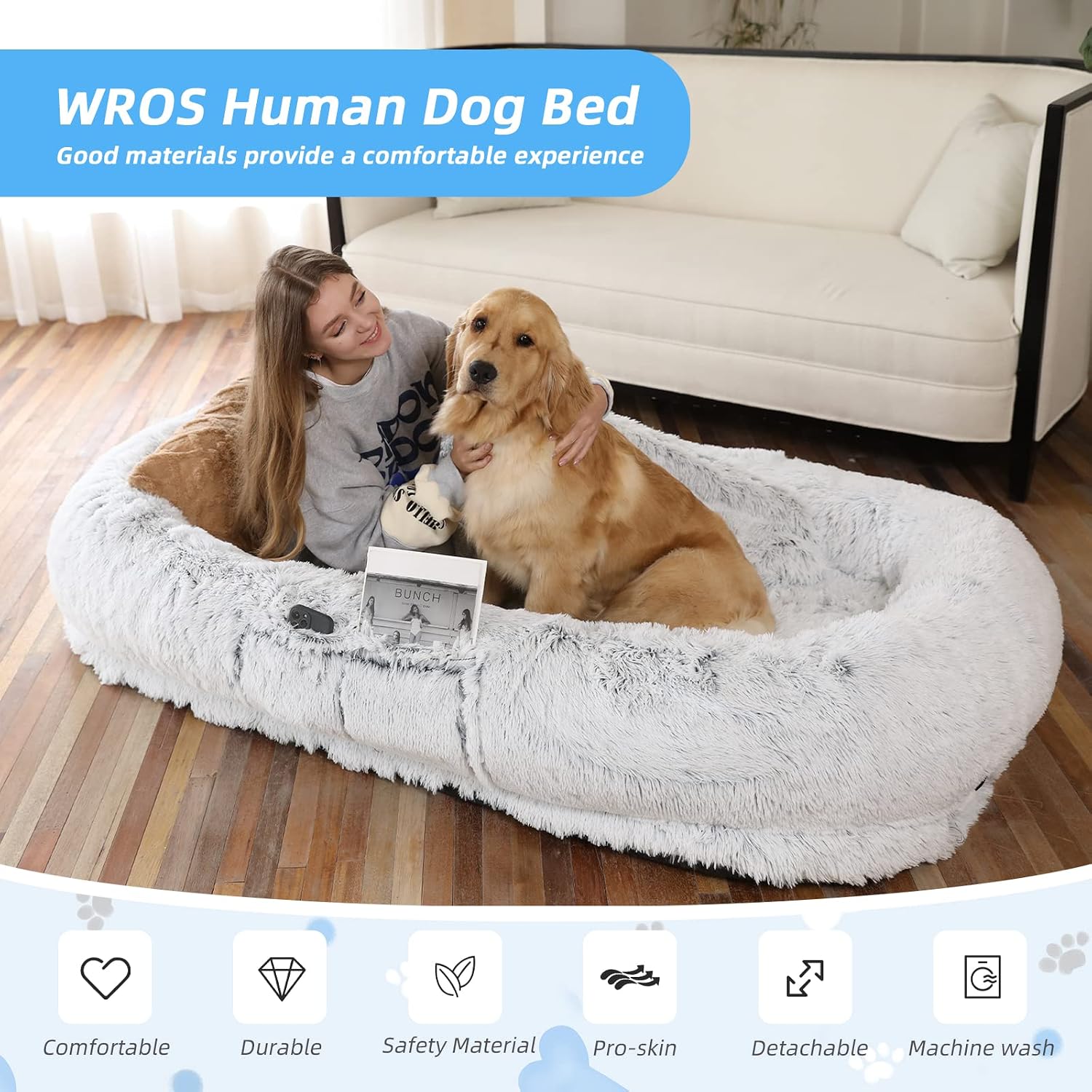 Detalle 2 de WROS Human Dog Bed 71x45x12